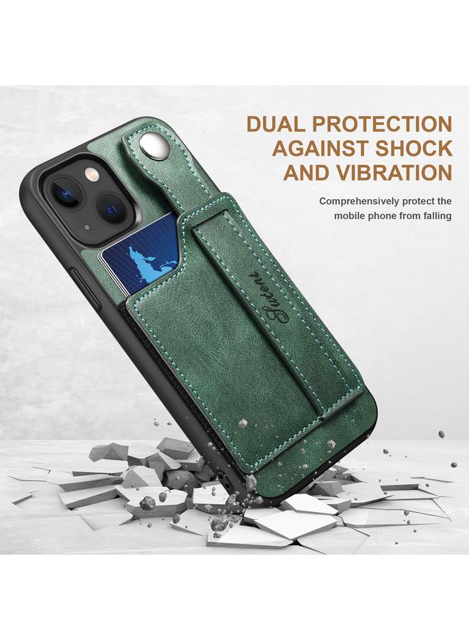 Suteni Case For iPhone 13 215 Wrist Strap PU Phone Case - Image 2