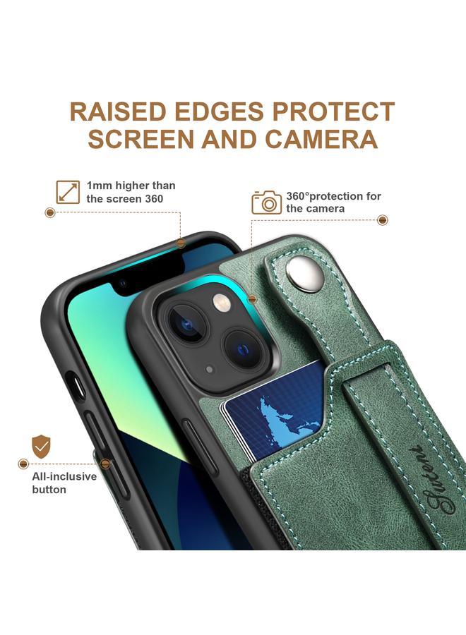 Suteni Case For iPhone 13 215 Wrist Strap PU Phone Case - Image 3