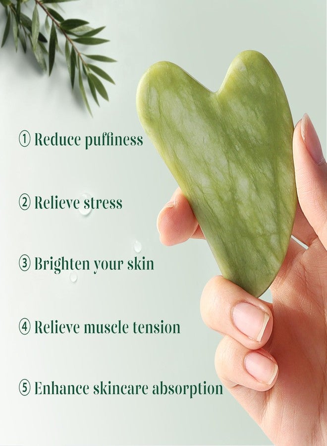 BAIMEI IcyMe Gua Sha and Jade Roller for Face, Natural Jade Face Roller with Ridge Design for Reducing Puffiness & Skin Firming,Facial Sculpting Tool, Self Care Gift for Women Men - Image 5