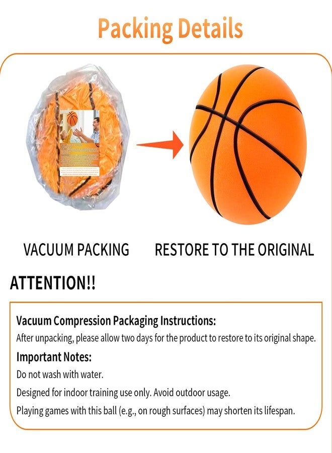 mtlsttbd Silent Basketball,Silent Basketball Dribbling Indoor,2024Foam Basketball Silent 7-24cm/9.44in Dunk Basketball Indoor Training （Size:NO.7） - Image 4