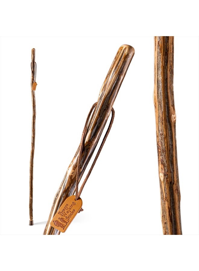 Brazos Rustic Wood Walking Stick, Ironwood, Traditional Style Handle, for Men & Women, Made in the USA, 58" - Image 1