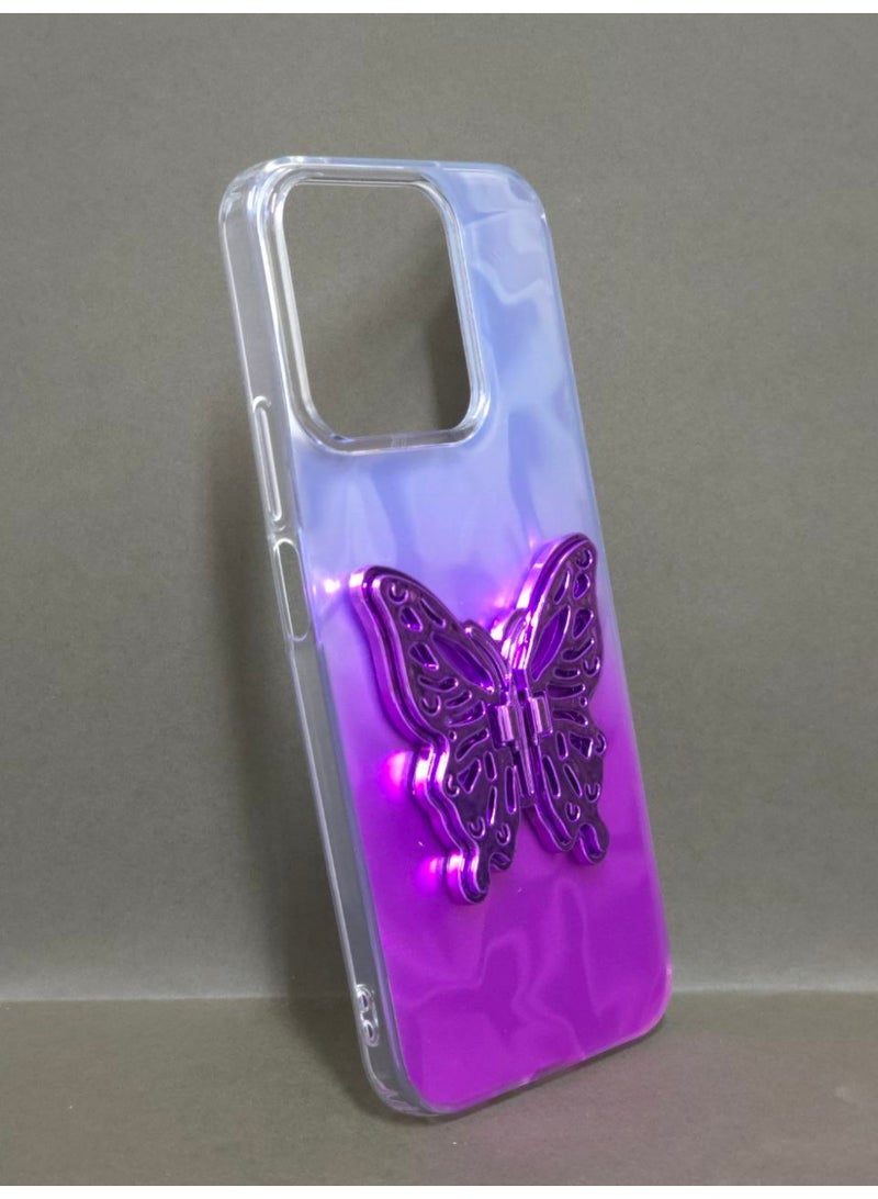 A colorful, Transparent Crystal Case Compatible With Honor X7C Shockproof And Scratch-Resistant, Featuring On Him A Butterfly Design And A Built-in Stand. A Fantastic Choice for Girls And Women. - Image 3