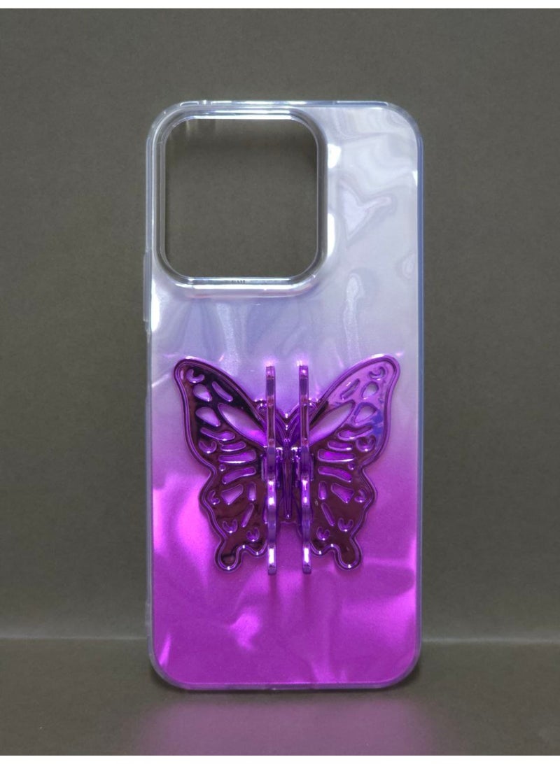 A colorful, Transparent Crystal Case Compatible With Honor X7C Shockproof And Scratch-Resistant, Featuring On Him A Butterfly Design And A Built-in Stand. A Fantastic Choice for Girls And Women. - Image 2