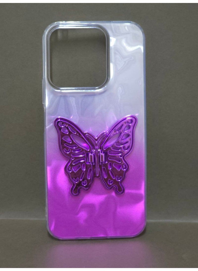 A colorful, Transparent Crystal Case Compatible With Honor X7C Shockproof And Scratch-Resistant, Featuring On Him A Butterfly Design And A Built-in Stand. A Fantastic Choice for Girls And Women. - Image 4