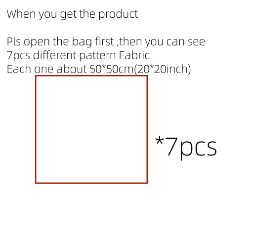 Antetek 7 قطع قماش قطن 20" × 20" لوازم صنع DIY لتجميع اللحاف - Image 2