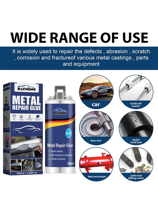 RAYHONG Metal Repair Glue - High Strength Metal to Metal Adhesive,1 Pack Metal Adhesive,Heavy Duty Metal Epoxy Adhesive,Metal Repair Adhesive for Metal Bonding,Hard Plastic,Cast Iron  - Image 2