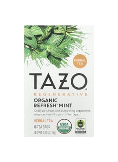 TAZO TAZO, Regenerative, Herbal Tea, Organic Refresh Mint, Caffeine Free, 16 Tea Bags, 0.67 oz (19 g)  - Image 1