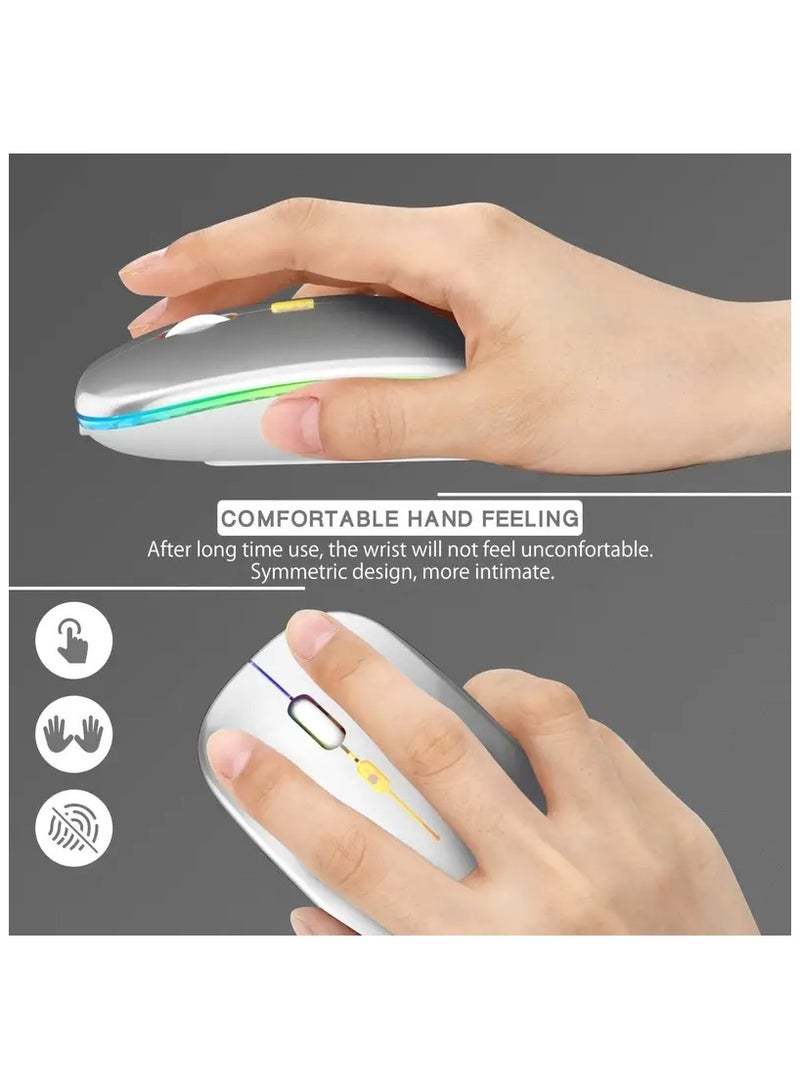 Dual Mode Wireless 5.2+2.4g Wireless Gaming Mouse, USB Rechargeable Mouse, Silent Backlight, Ergonomic, For Laptop and for iPad - Image 5