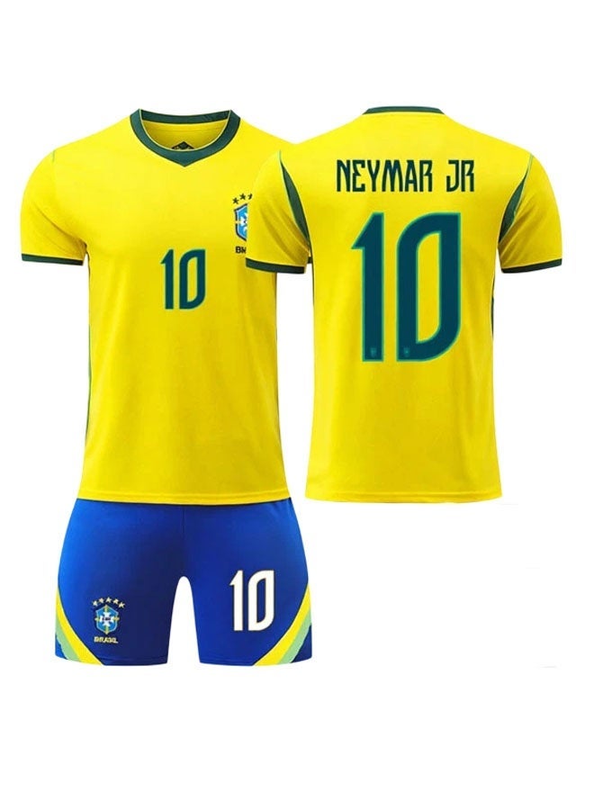 2026-2027 FIFA World Cup Brazil Home Football Kit #10 NEYMAR JR, Jersey and Shorts Set, Kids & Adult Sizes, Ideal Gift for Football Fans - Image 1
