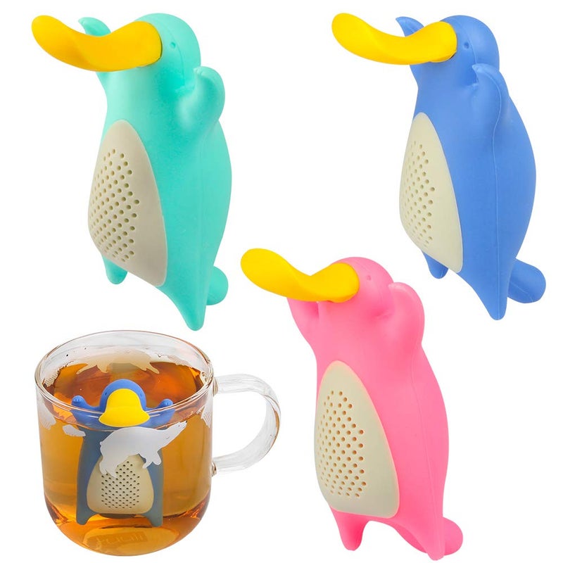 Tomorotec Silicone Tea Infuser Set for Loose Tea Tomorotec Cute Animal Tea Strainer Duckbill 3 Pack