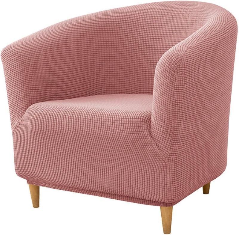 Stretchable Sofa Cover: Pink Damascus Jacquard Pattern - High Elasticity Easy Fit Furniture Protector for Living Room Homes With Kids And Pets - Image 1