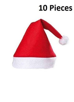 fashionhome 10 Pieces Santa Claus Party Decoration Christmas Hat 27x27x36cm  - Image 1