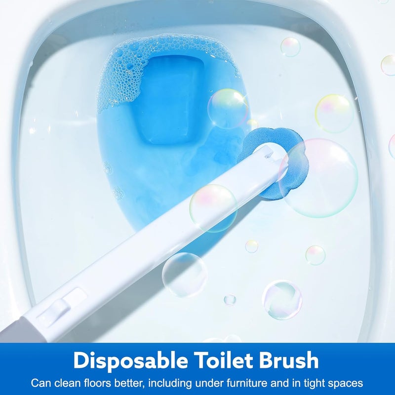 wlich Disposable Toilet Brush with 48 Refills, Bowl Toilet Brush with Wall Mounted Holder, Toilet Bowl Brush Set with Wand and Storage Box for Bathroom Cleaning - Image 5