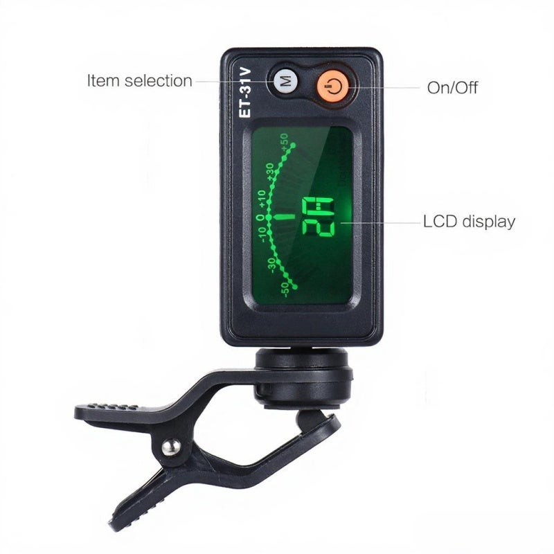 Clip-on Tuner Mini Size 180 Degree Angle Adjustment Super Anti-interference - High Accuracy Sensitivity Violin Tuner for Viola Cello Double Bass String Instruments - Image 3