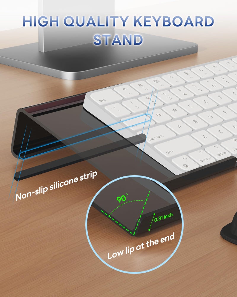 Laborio Computer Keyboard Wrist Rest Stand for Desktop, Keyboard Holder for Easy Typing with Wrist Pad for Office Desk, Home, School (Black) - Image 4