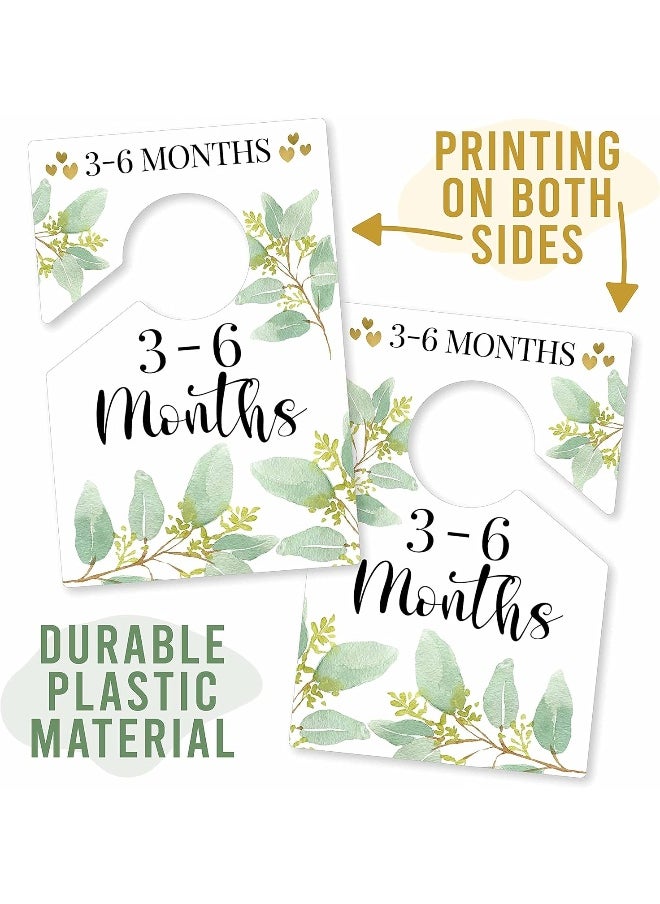 Hadley Designs 6 Hanger Dividers Baby Closet Size Dividers - Greenery Baby Closet Dividers, Baby Closet Organizer For Nursery Organization, Baby Essentials For Newborn Essentials, Nursery Closet Dividers Girl or Boy  - Image 5