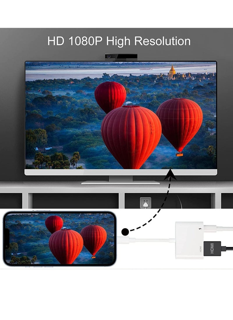 ELTRAZONE - [Apple MFi Certified] Lightning to HDMI Digital AV Adapter,1080P Video & Audio Sync Screen Converter AV Adapter with Charging Port for iPhone HDMI Converter to HD TV/Projector/Monitor Support All iOS - Image 1
