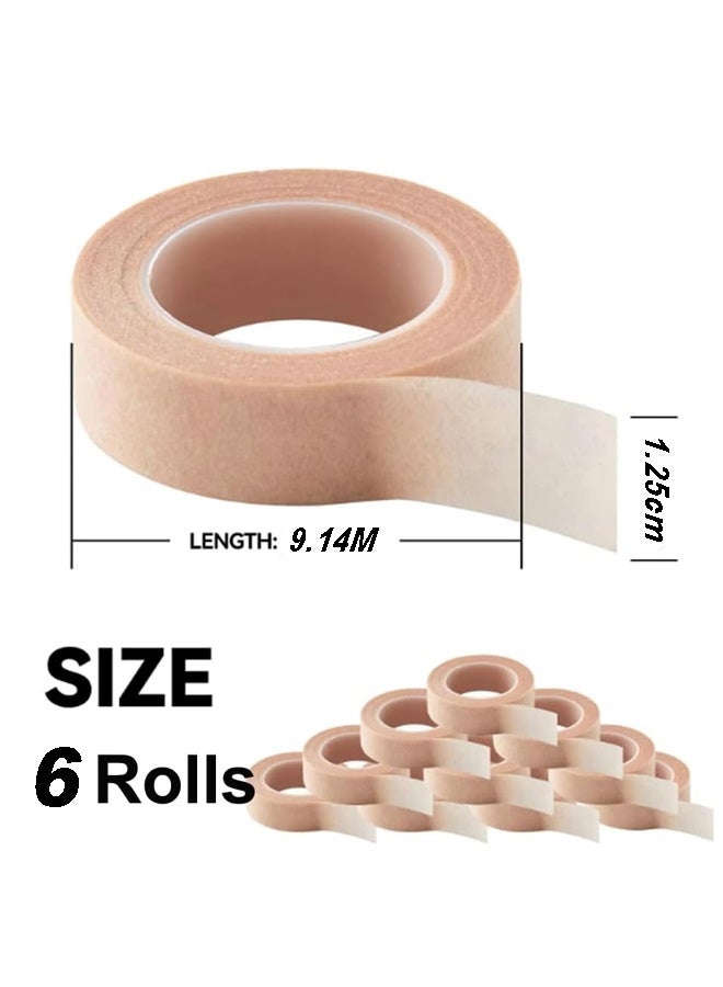 6 لفات من شريط الجلد المرن القابل للتنفس وشريط الأنف وشريط الشاش اللاصق الذاتي، بني (1.25 سم × 9.14 متر) - Image 2