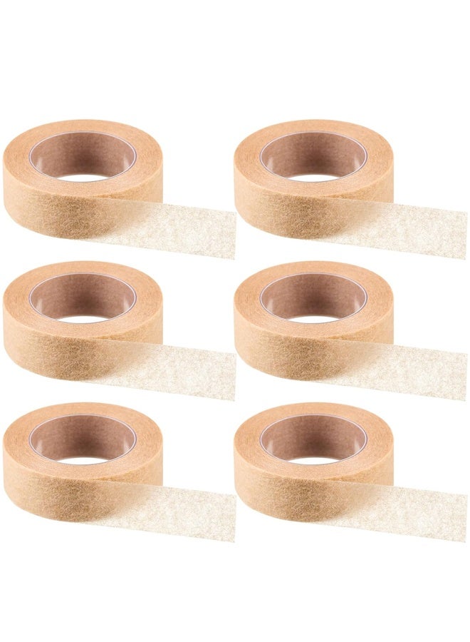 6 لفات من شريط الجلد المرن القابل للتنفس وشريط الأنف وشريط الشاش اللاصق الذاتي، بني (1.25 سم × 9.14 متر) - Image 1