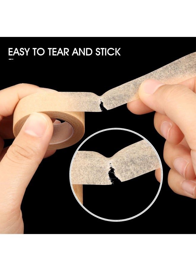 6 لفات من شريط الجلد المرن القابل للتنفس وشريط الأنف وشريط الشاش اللاصق الذاتي، بني (1.25 سم × 9.14 متر) - Image 5