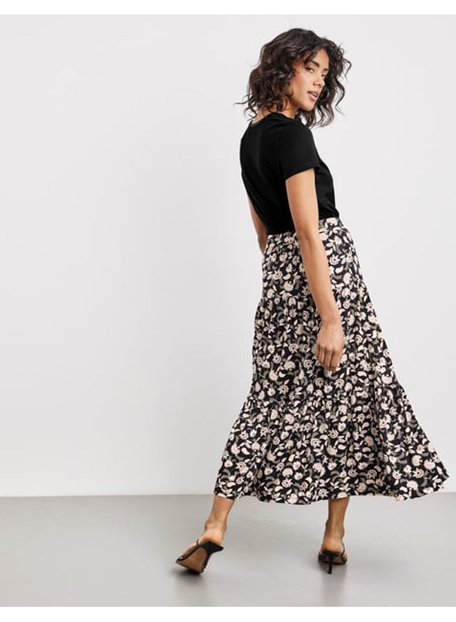 GERRY WEBER Tiered midi skirt with floral print  - Image 4