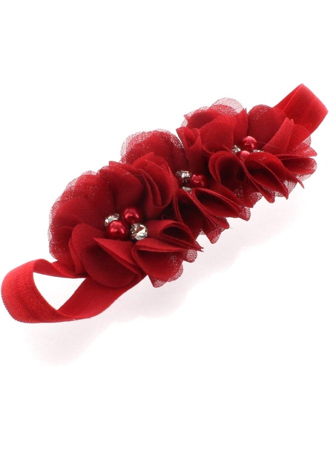 My Lello Flower Headbands Baby - Girls - Toddler Fabric Beaded Stretchy Elastic Pair - Image 4