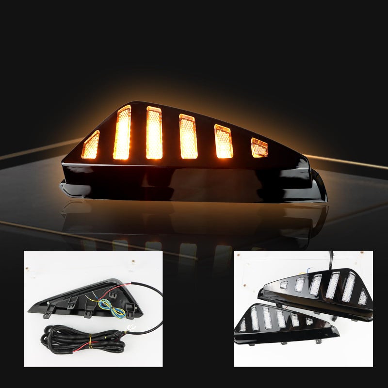 ZDEERAOTO LED Front Bumper Fog light DRL Amber Sequential Turn Signal Lamp Feature Kit for Nissan Sentra 2024 2025 S SV SR Replacement Front Bumper Trim Accessories - Image 4
