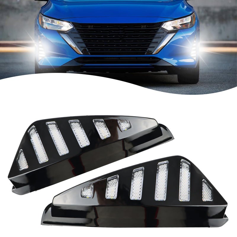 ZDEERAOTO LED Front Bumper Fog light DRL Amber Sequential Turn Signal Lamp Feature Kit for Nissan Sentra 2024 2025 S SV SR Replacement Front Bumper Trim Accessories - Image 1
