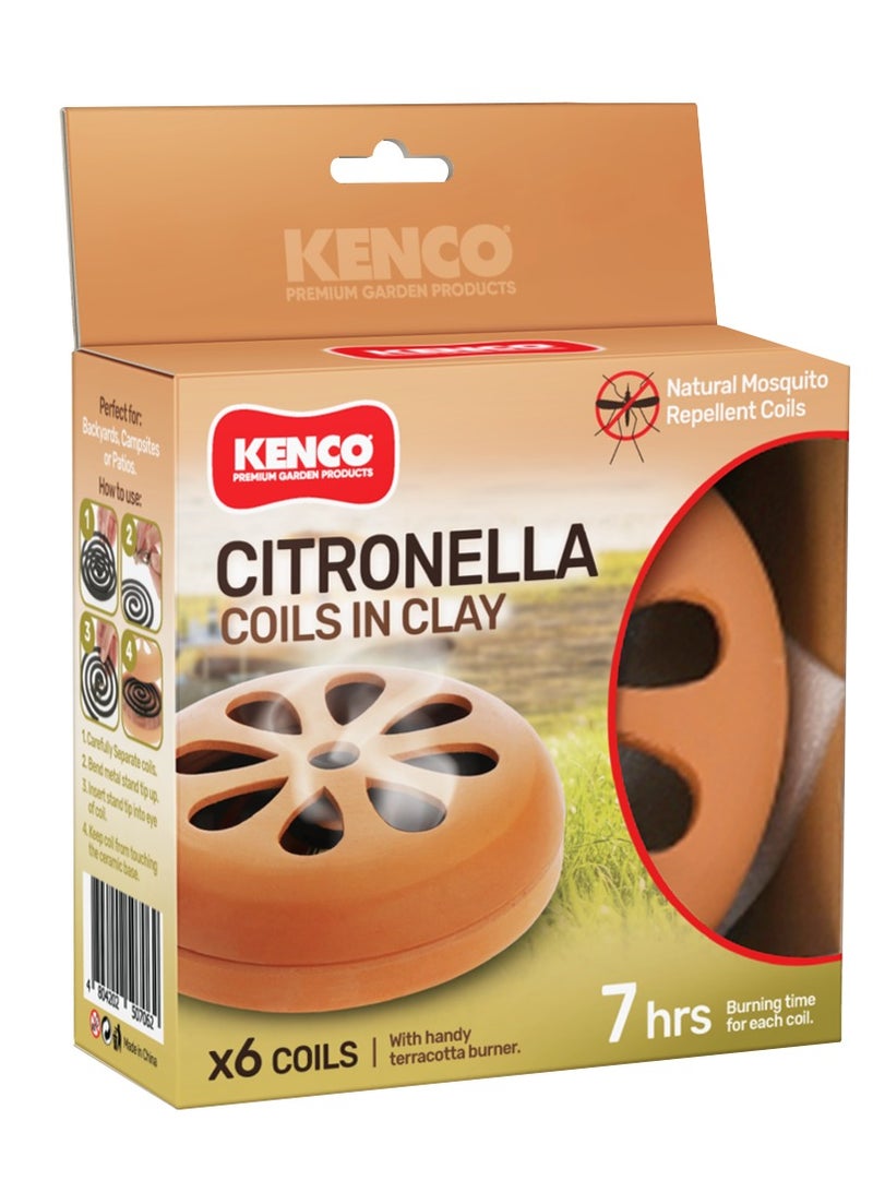 كينكو لفائف سيترونيلا 6 قطع مع حامل فخاري