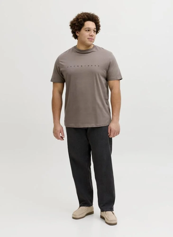 JACK & JONES  Plus Size Graphic Crew Neck T-Shirt for Men | Best Price UAE
