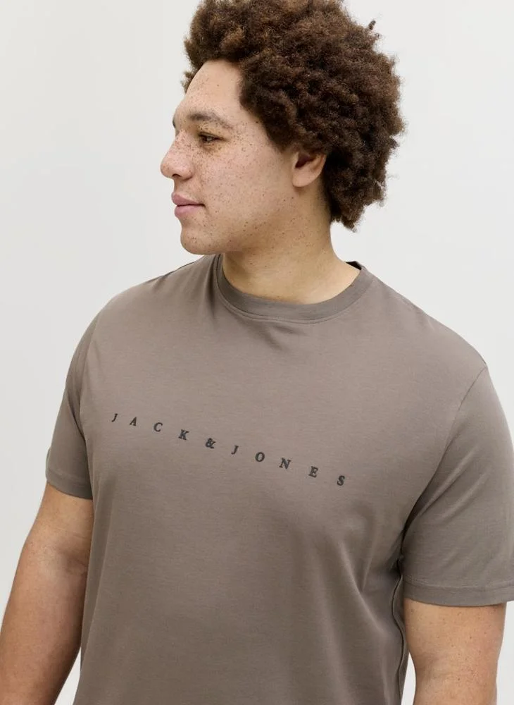 JACK & JONES  Plus Size Graphic Crew Neck T-Shirt for Men | Best Price UAE