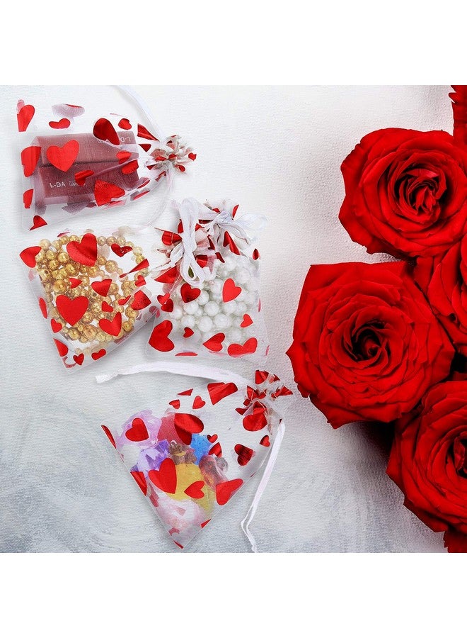 Shappy 80 Pieces Heart Candy Bags Organza Jewelry Pouches 10 X 8 Cm Pouch Drawstring Bags For Jewelry Packaging Valentine'S Day Wedding Festival Party Supply - Image 5