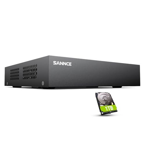 SANNCE 8-Channel 1080P Wired Home Surveillance Security Camera System DVR Recorder with 1TB Hard Disk Drive, Human Detection, Standalone DVR Video Recorder CCTV Support 5-in-1 CVBS/AHD/TVI/CVI/IP - Image 1