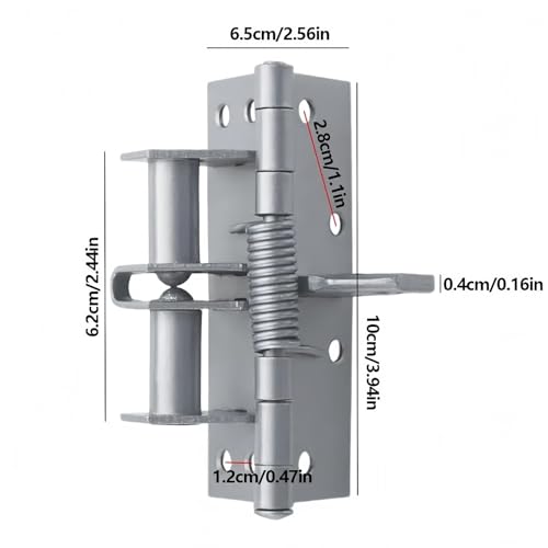 Xfopz 2-Pack 4-Inch Manganese Steel Automatic Self-Closing Door Hinges – Heavy-Duty Spring Hinges for Wooden Doors, 90-Degree Positioning - Image 2