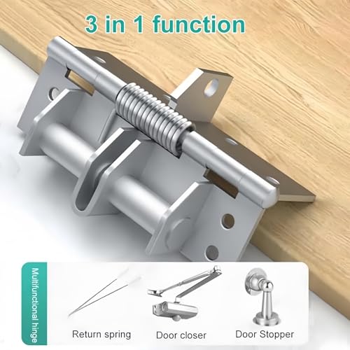 Xfopz 2-Pack 4-Inch Manganese Steel Automatic Self-Closing Door Hinges – Heavy-Duty Spring Hinges for Wooden Doors, 90-Degree Positioning - Image 5