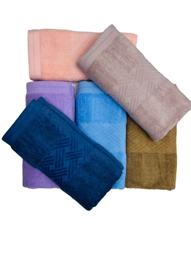 Hayat PAMUKKALE - 6 Piece Bath Sheets 80 x 160 cm Super Soft 100% Cotton Fast Absorbent & Quick Dry Towels 550-GSM -Assorted Coulors - Image 2