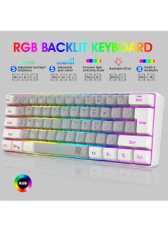 Rock Pow Rock Pow 60% Wired Gaming Keyboard RGB Backlit Mini Keyboard Waterproof Small Ultra-Compact 61 Keys Keyboard for PC/Mac Gamer Typist Travel Easy to Carry on Business Trip  - Image 2