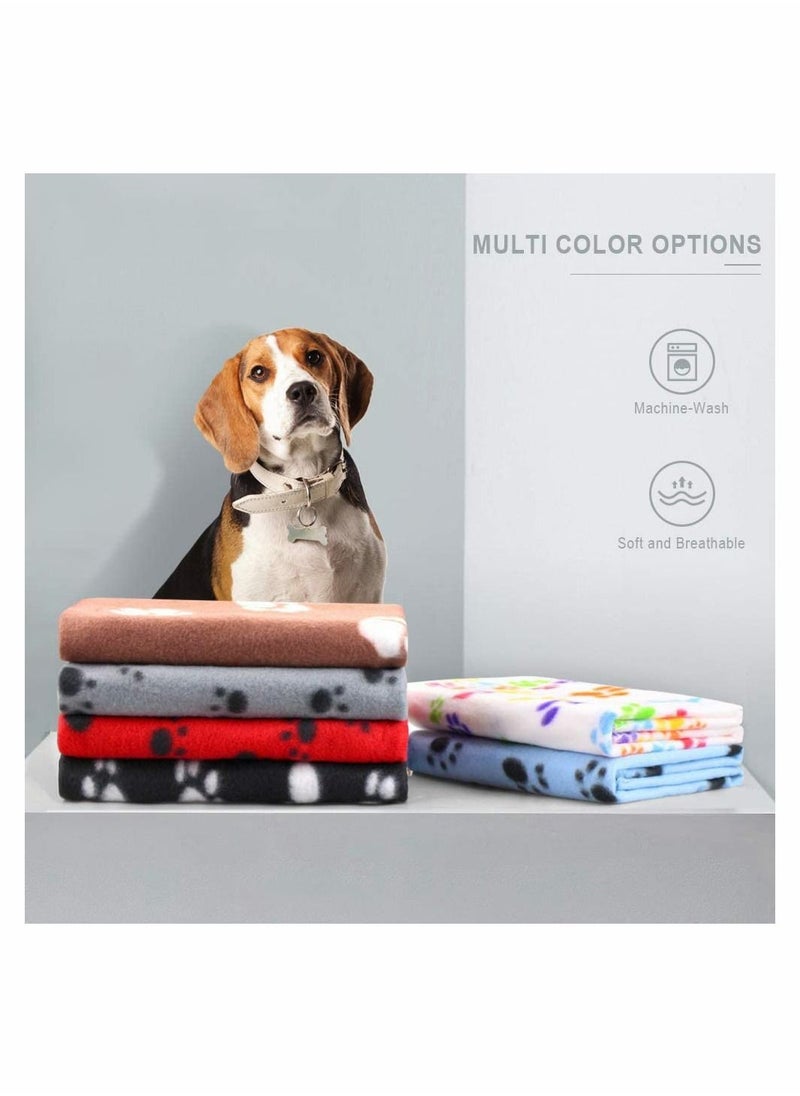 Beauenty 6 Pack Pet Blanket Soft Fleece Dog Cat Blanket, Fluffy Warm Sleep Bed Cover with Dog Bones Print for Kitten Puppy, Pet Kennels, Beds, Car Seats and Crate (multiple colors)  - Image 2