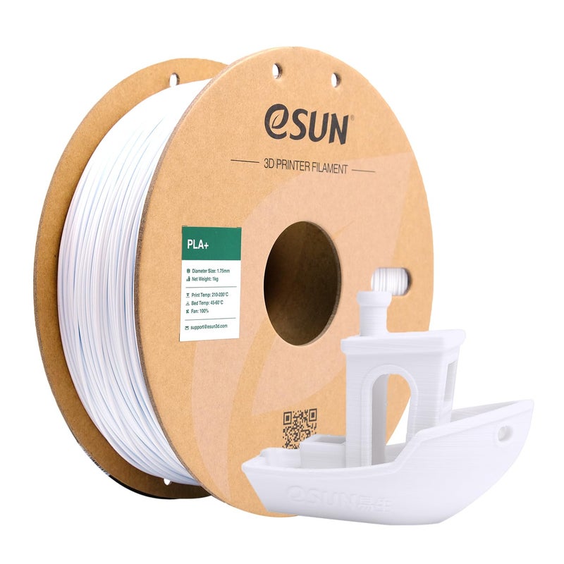 eSUN PLA+ Filament 1.75mm, 3D Printer Filament PLA Plus, Dimensional Accuracy +/- 0.03mm, 1KG Spool (2.2 LBS) 3D Printing Filament for 3D Printers, Cold White - Image 1