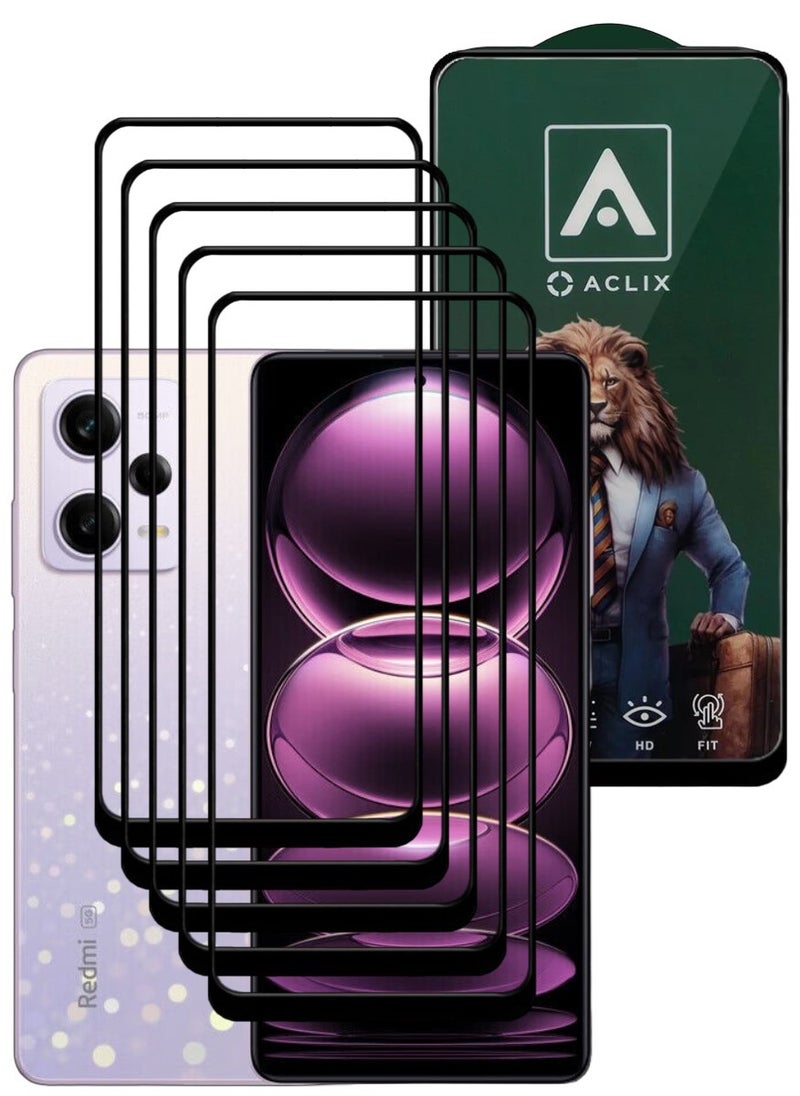 ACLIX 5 Pieces Antistatic ESD Dustproof Premium Quality High Definition Tempered Glass Screen Protector Designed For Xiaomi Redmi Note 12 Pro - Image 1