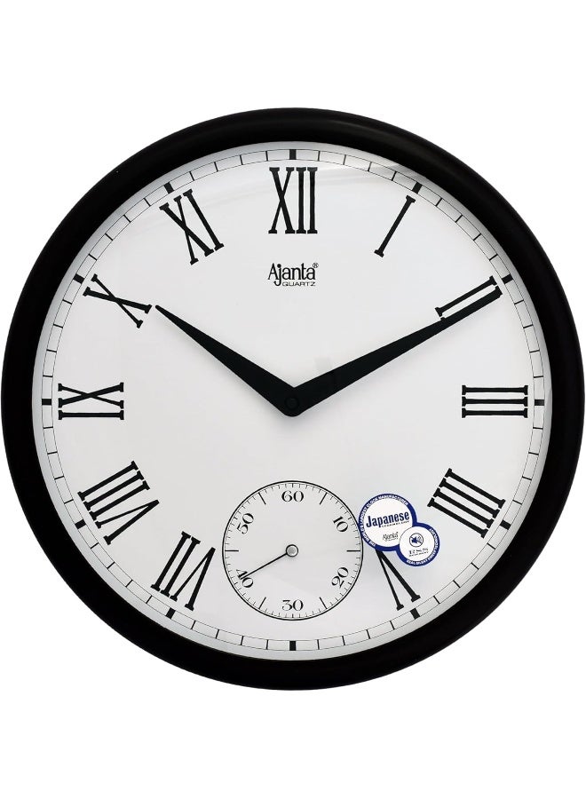 Ajanta Plastic Sweep Wall Clock – 37 cm Brown | Silent Movement | Easy-to-Read Dial | Ideal for Home, Office & Kitchen - Image 1