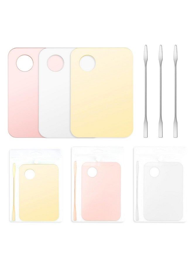 Onukaly 3Pcs Acrylic Cosmetic Palette With 3Pcs Spatula Tool Makeup And Drawing Mixing Palette For Liquid Foundation Eye Shadow Oil Paints - Image 1
