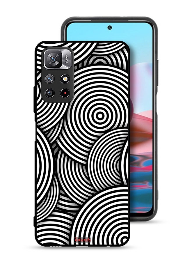 Tolwak Xiaomi Redmi Note 11 4G Protective Case Cover Circles Illusion Pattern - Image 1