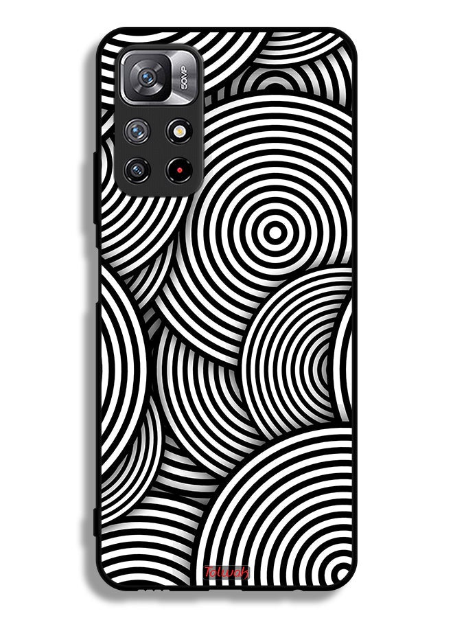 Tolwak Xiaomi Redmi Note 11 4G Protective Case Cover Circles Illusion Pattern - Image 2