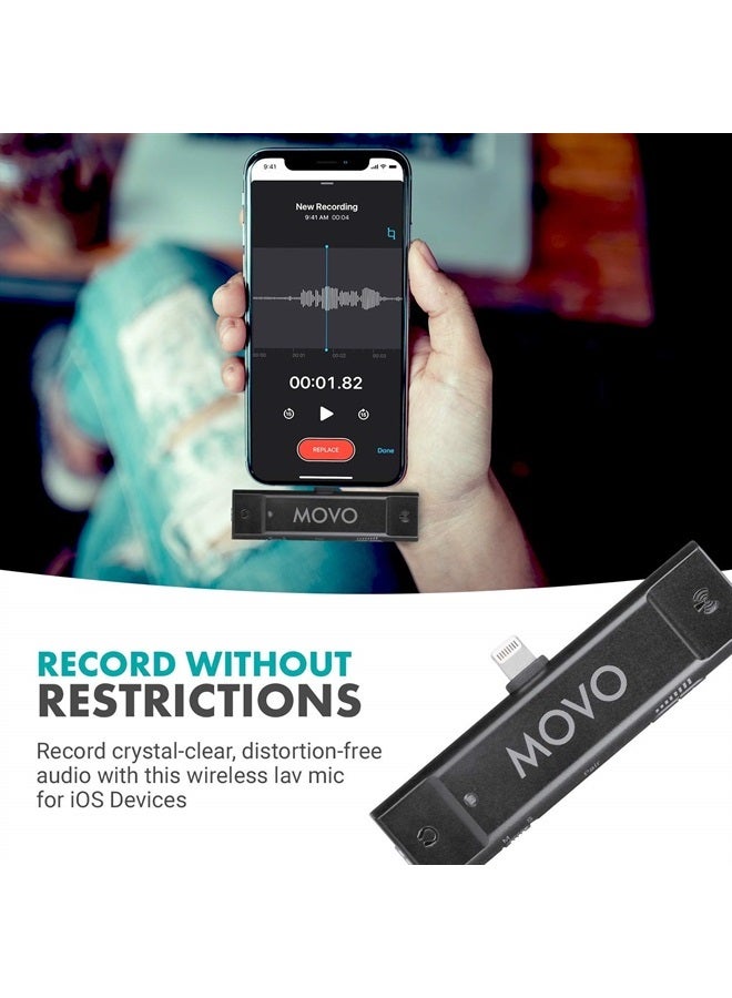 Movo Edge-DI Wireless Lavalier for iPhone - Perfect Compact Lav Mic for Smartphone Gimbal Stabilizer - Great for Vlogging, Filming, Teachers, and More - Compatible with DJI Osmo OM 4, 5 - Image 2