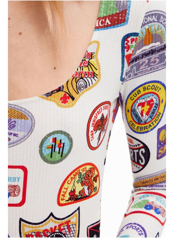 DESIGUAL - Body with college patch print - Image 1