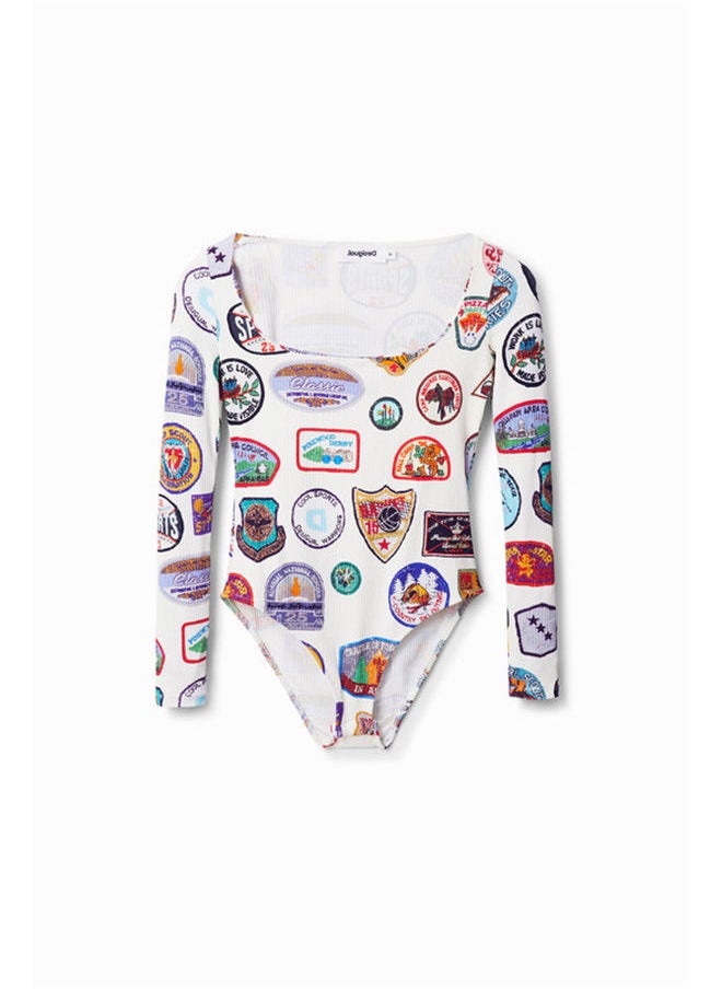 DESIGUAL - Body with college patch print - Image 1