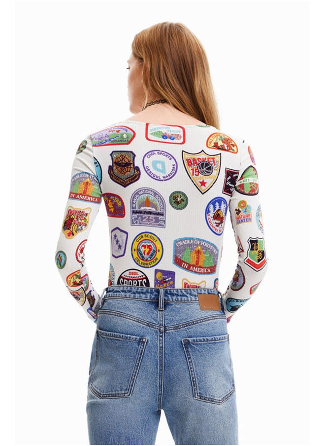 DESIGUAL - Body with college patch print - Image 1