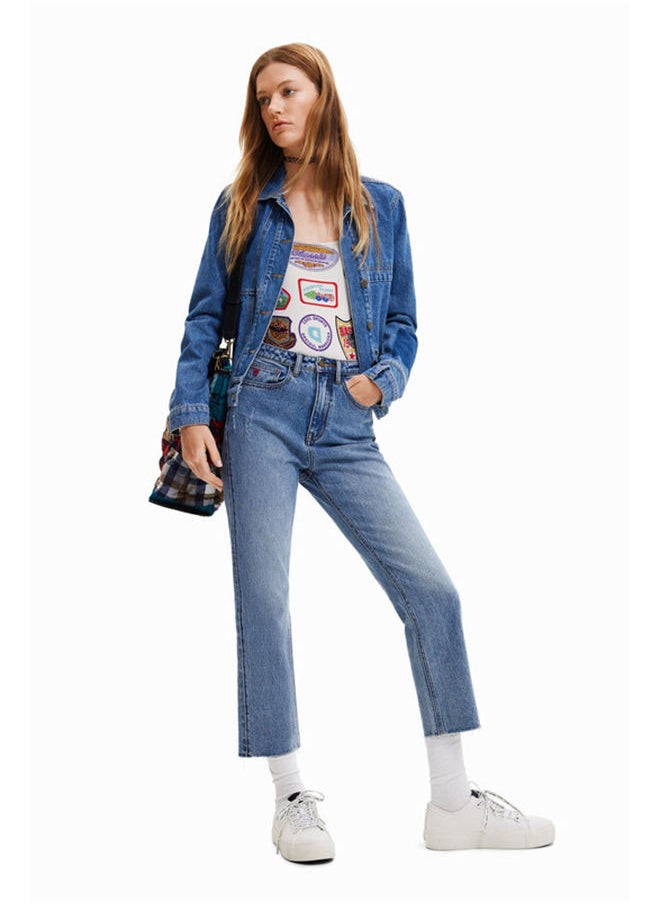 DESIGUAL - Body with college patch print - Image 1