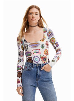 Body with college patch print